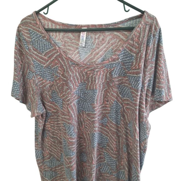 Lularoe Flag Tee Shirt Womens Plus Size 2XL Faded Style Short Sleeve - Picture 3 of 8